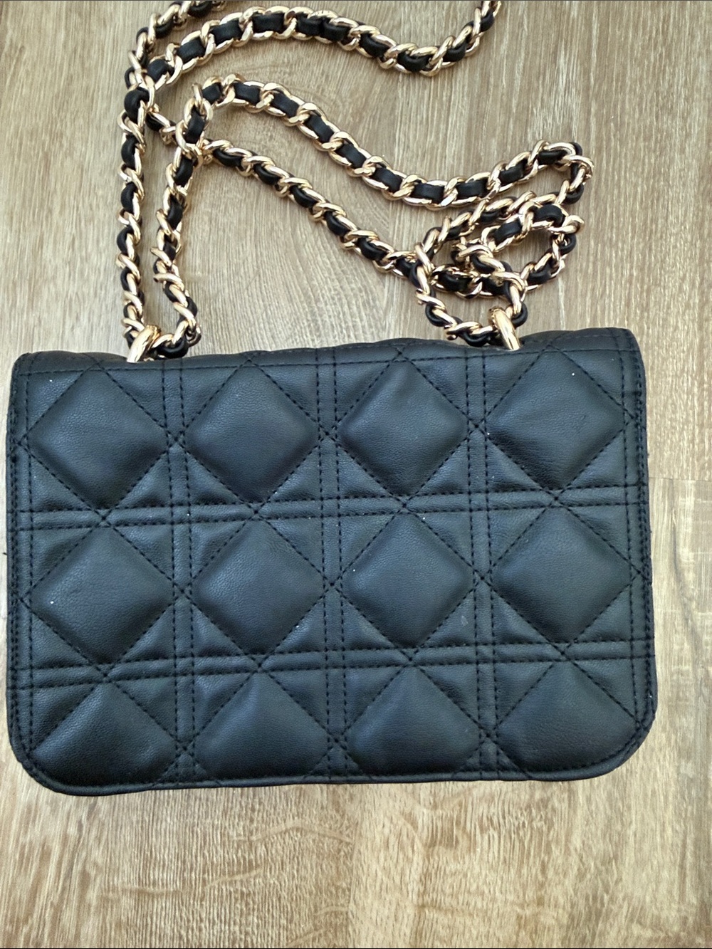 Nicole Miller Black Quilted Chain-Handle Shoulder Bag - Picture 5 of 8